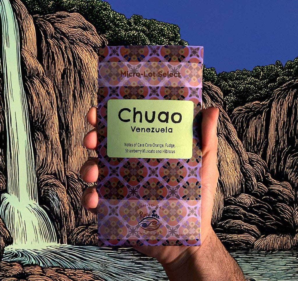 72% Dark Chocolate Bar – Chuao Single-Origin, Vegan | River-Sea Chocolates