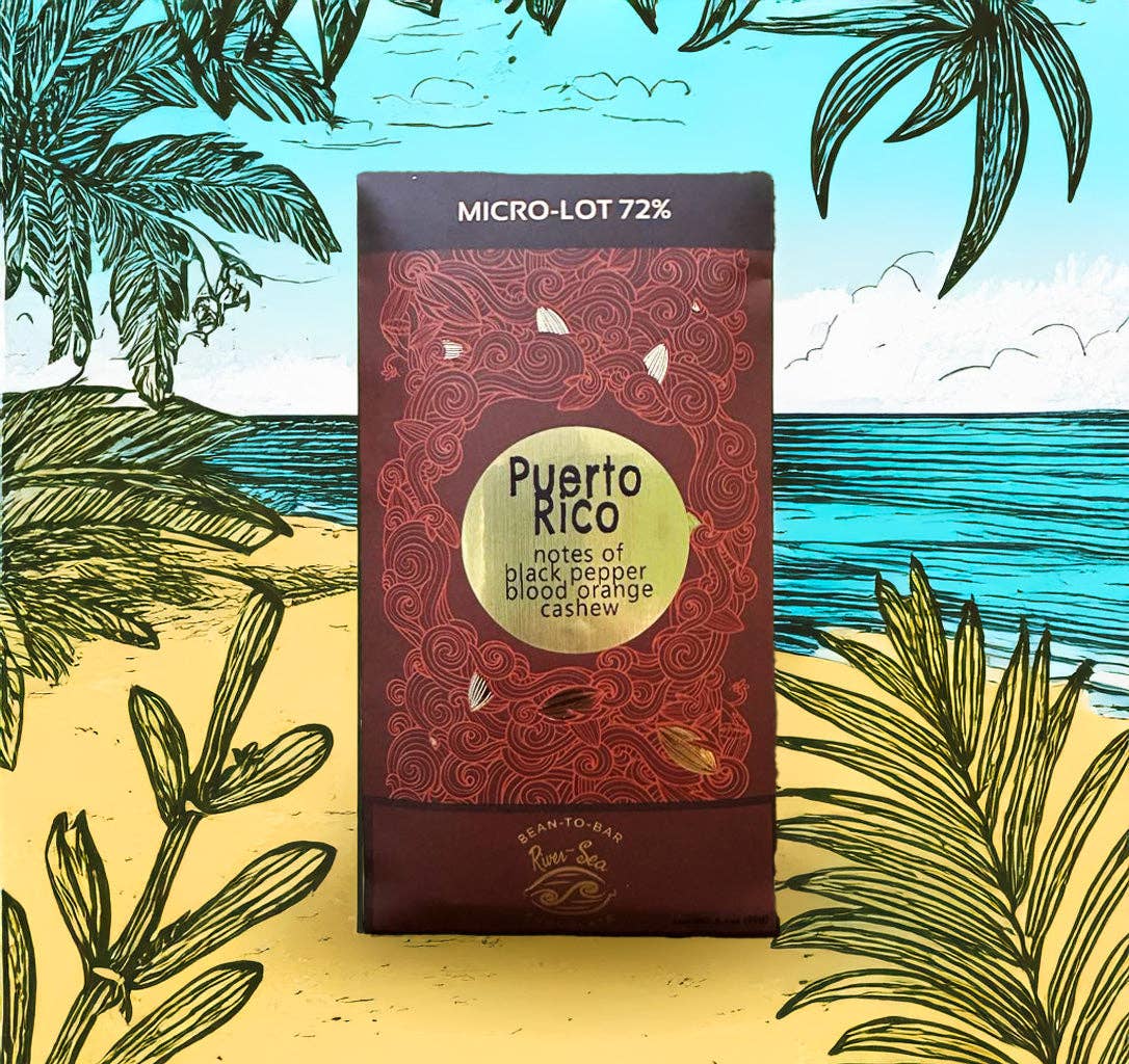 72% Dark Chocolate Bar – Puerto Rico Single-Origin, Vegan | River-Sea Chocolates