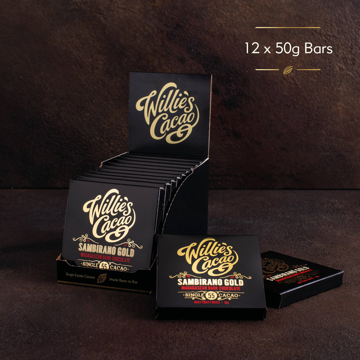 55% Dark Chocolate Bar – Single-Origin Sambirano Madagascar, Vegan | Willie's Cacao USA