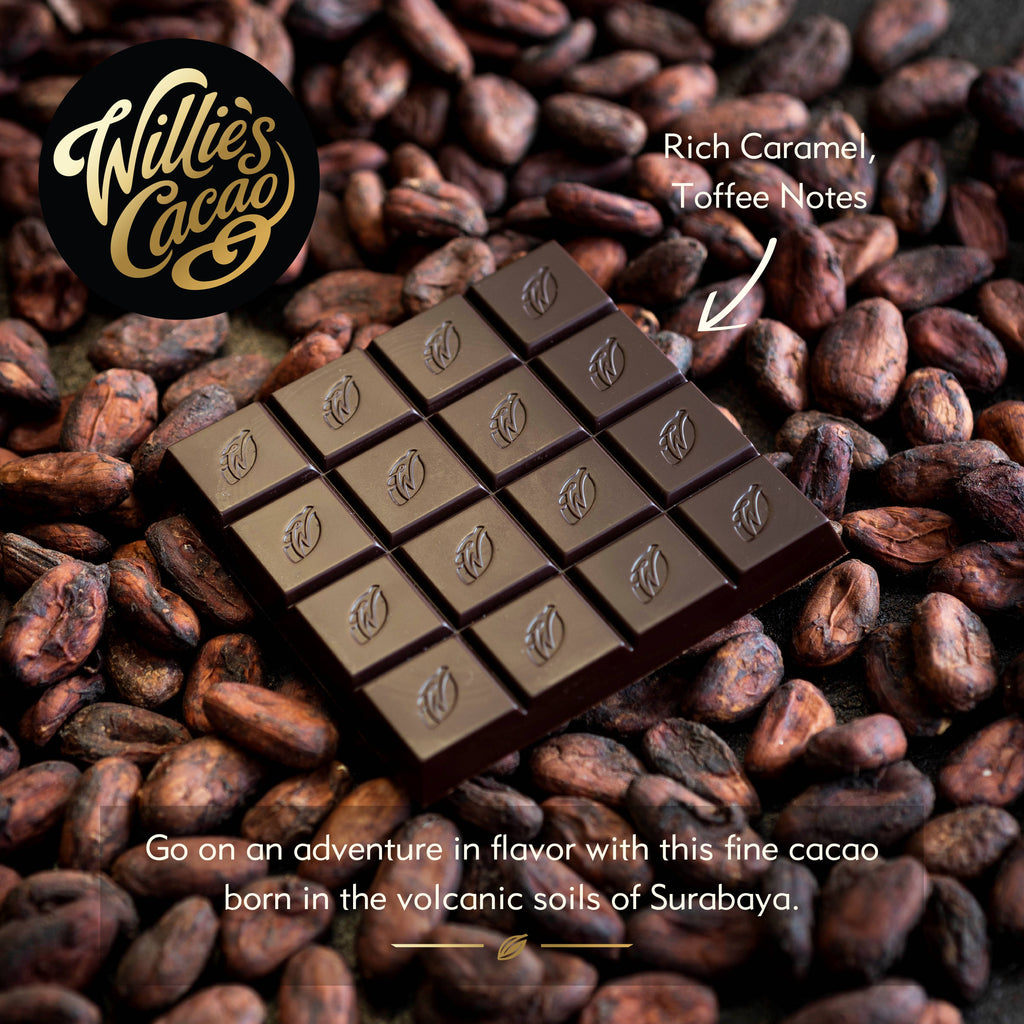 69% Dark Chocolate Bar – Single-Origin Surabaya Indonesia, Vegan | Willie's Cacao USA