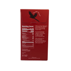 Back of Cacao Adventures 100% Ceremonial Cacao Bar box showing nutrition facts and brand story, High Amazon Peru