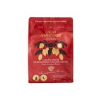 Cacao Adventures Ceremonial Grade Cacao Paste red pouch front, 454g / 16oz, High Amazon Basin Amazonas Peru, sugar-free vegan keto-friendly