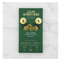 Cacao Adventures 70% Dark Chocolate Bar dark green box on white marble surface, single-origin High Amazon Peru, vegan two-ingredient, 50g