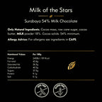 Willie's Cacao Milk of the Stars 54% Milk Chocolate nutrition facts and ingredients label, single-origin Surabaya Indonesia