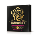 Willie's Cacao Sambirano Gold chocolate packaging on a white background