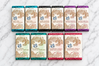 Mini Bars available from River Sea Chocolates including: Haiti, Cherry Blossom, Surfer's Dark Seas El Camino, and Raspberry Vanilla Dark Chocolate.