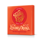 Willie's Cacao Luscious Orange chocolate packaging on a white background
