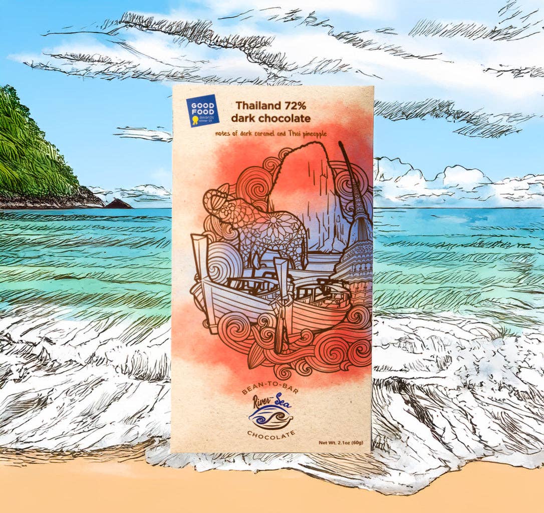 72% Dark Chocolate Bar – Thailand Single-Origin, Vegan | River-Sea Chocolates