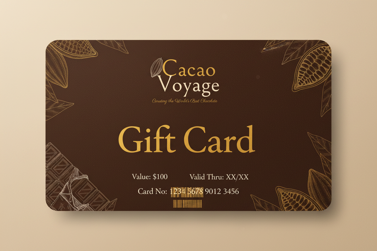 Cacao Voyage Gift Card Design